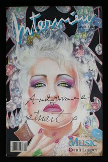 Signed Andy Warhol Interview Magazine Cyndi Lauper