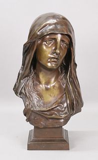 Eugene Marioton Bronze Bust Madonna