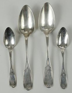 Set of Coin Silver Flatware, 16 Pieces