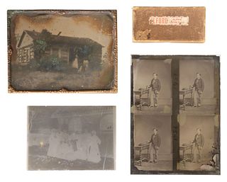 (13) B&W STEREO SLIDES, 1930'S, AMBROTYPE, MORE