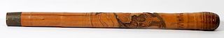 CHINESE HAND CARVED BAMBOO CEREMONIAL STAFF 1900