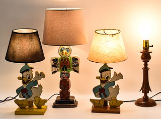 FOUR DECORATIVE LAMPS