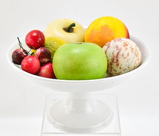 CARVED STONE FRUIT WITH STAND