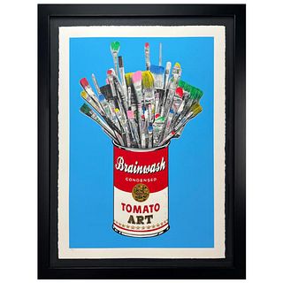 Mr. Brainwash, "Tomato Pop (Blue)" Framed Limited Edition Hand-Finished Silk Screen. Hand Signed and Certificate of Authenticity.