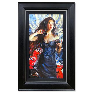 Evgeniy Monahov, "Music in my Head: Singing" Framed Hand Embellished Limited Edition on Canvas, Numbered 12/95 Inverso and Hand Signed with Letter of 