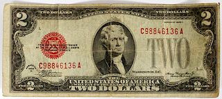 $2. NOTE 1928-D  & $1.DOLLAR SILVER CERTIFICATE