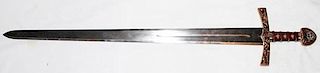 SPANISH REPRODUCTION STAINLESS STEEL BROADSWORD