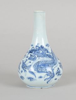 Korean Blue and White Porcelain Bottle, Joseon Period