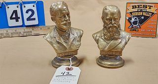 Lot 2 Bronze Busts- Tchaikovsky 5 1/2" + Dostoevsky 5"