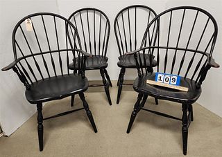 Set 4 Contemp Windsor Chairs 2 Arms/2 Sides