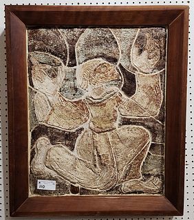 Framed Pottery Mosaic Of A Monk 25 1/2" X 21"