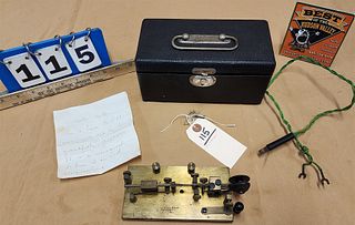 Mecograph Cleveland Ohio Telegraph Instrument W/Bx