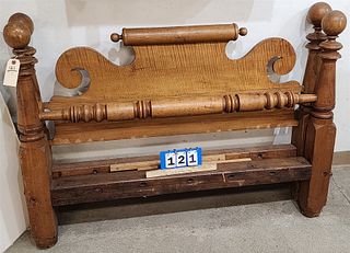 Tiger Maple Rope Bed 37"H X 51"W