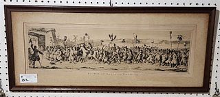 Framed Litho Peter Stuyvesant's Army Entering New Amsterdam 8 1/2" X 27 1/2"