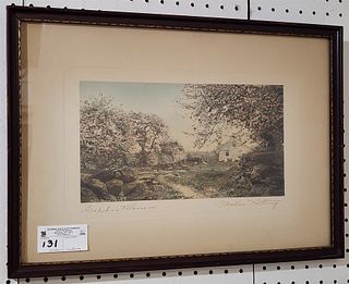Framed Wallace Nutting "Draped In Blossoms 7" X 13"