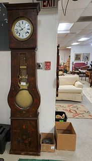 19th C Fr Baially A St Andre-De-Cubzac Tall Case Clock 7'5"H X 21"W X 9 1/2"D