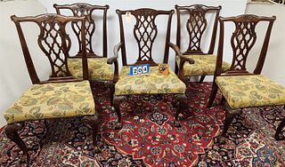 Set 5 Chippendale Style Chairs 