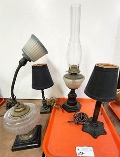 Tray Oil Lamps, Eagle Goose Neck Lamp