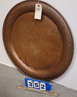 Hammered Copper Tray 23 1/2" Diam