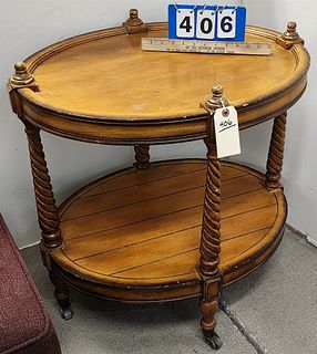 2 Tier Oval Stand 29"H X 27"W X 21"D