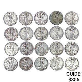 1937-1947 Walking Liberty Half Dollars  (20 Coins)