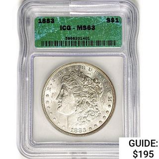 1883 Morgan Silver Dollar ICG MS63 