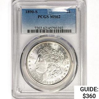 1890-S Morgan Silver Dollar PCGS MS62 