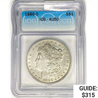 1886-O Morgan Silver Dollar ICG AU50 