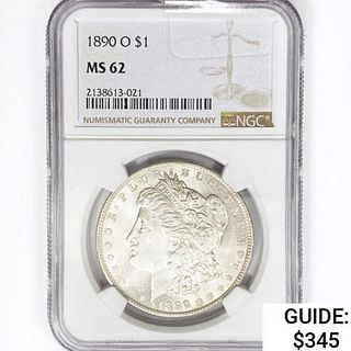 1890-O Morgan Silver Dollar NGC MS62 