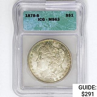 1878-S Morgan Silver Dollar ICG MS63 
