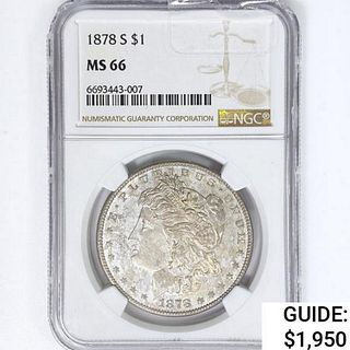 1878-S Morgan Silver Dollar NGC MS66 