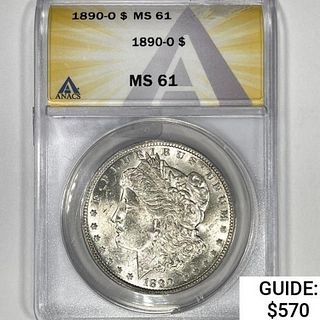 1890-O Morgan Silver Dollar ANACS MS61 