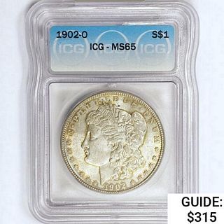 1902-O Morgan Silver Dollar ICG MS65 