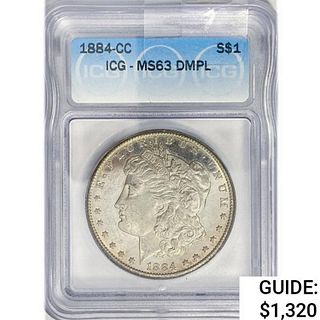 1884-CC Morgan Silver Dollar ICG MS63 DMPL