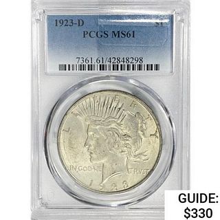1923-D Silver Peace Dollar PCGS MS61 