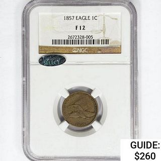 1857 Flying Eagle Cent NGC F12 Littleton Select