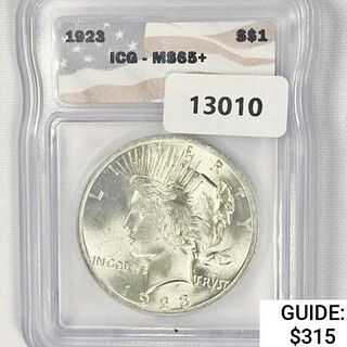 1923 Silver Peace Dollar ICG MS65+ 