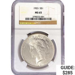 1923 Silver Peace Dollar NGC MS65 