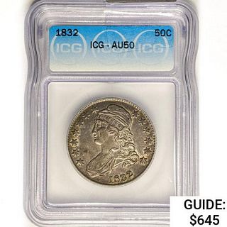 1832 Capped Bust Half Dollar ICG AU50 
