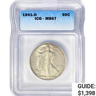 1941-D Walking Liberty Half Dollar ICG MS67 