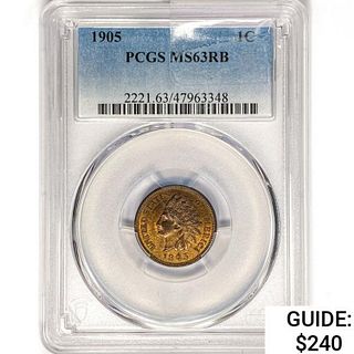1905 Indian Head Cent PCGS MS63 RB