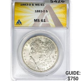 1883-O Morgan Silver Dollar ANACS MS61 