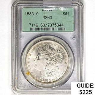 1883-O Morgan Silver Dollar PCGS MS63 