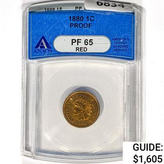 1880 Indian Head Cent ANACS PF65 RED