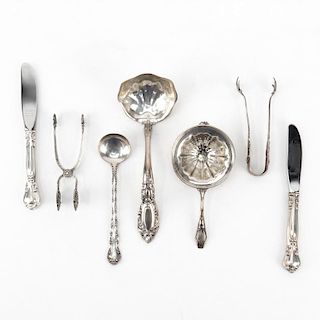 Collection of Seven (7) Sterling Silver Utensils Including: A Towle King Richard Pattern Sauce Ladle; A Gorham Stasbourg Patt