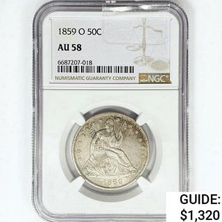 1859-O Seated Liberty Half Dollar NGC AU58 