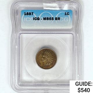 1887 Indian Head Cent ICG MS65 BR
