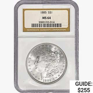 1885 Morgan Silver Dollar NGC MS64 