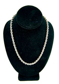 MEXICAN STERLING SILVER ROPE CHAIN NECKLACE