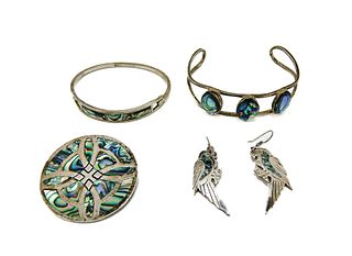 MEXICAN STERLING SILVER & ABALONE JEWELRY